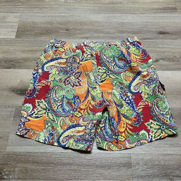 Polo Ralph Lauren Swim Trunks Mens Large Multicolor Paisley Lined Shorts 7"L - Picture 6 of 8